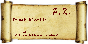 Pisak Klotild névjegykártya